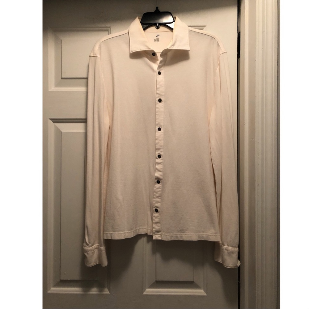 JF J.Ferrar Size XL white cream long sleeve button